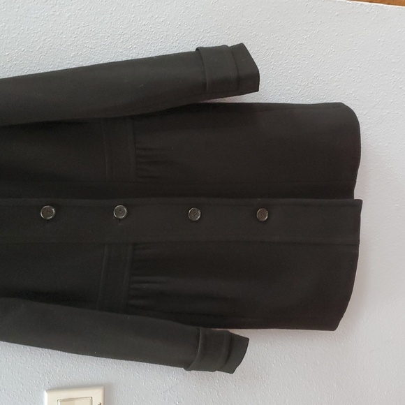 J. Crew Double Cloth Wool Peplum Black Pea Coat - Picture 3 of 8